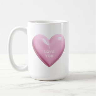 HEART PINK I LOVE YOU WEDDING ANNIVERSARY COFFEE MUG