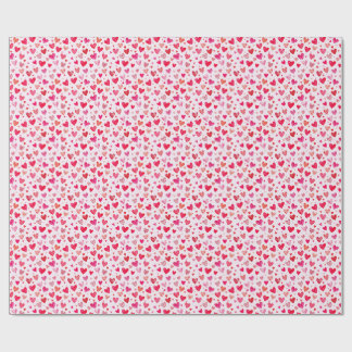 Heart Pink Red Watercolor Love Valentines Day Wrapping Paper
