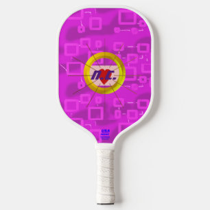 Heart Pink Tint Squares Pickleball Paddle