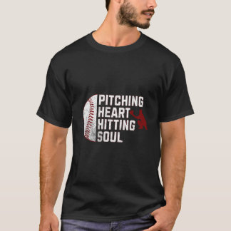 Heart Pitch Soul Hit - Love Baseball Art T-Shirt