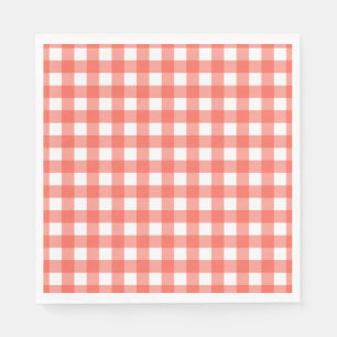 Heart Pizza Party Napkins   Red Chequered Italian