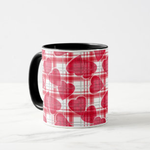 Heart plaid mug