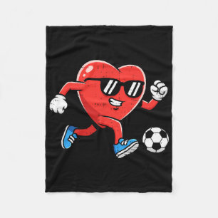 Heart Play Soccer Valentines Day For Teens Boys Gi Fleece Blanket