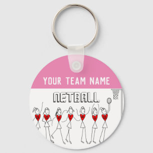 Heart Player Positions Netball Team Key Ring