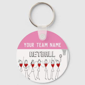 Heart Player Positions Netball Team Key Ring