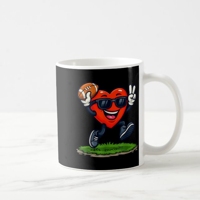 Heart Playing American Football Rugby Valentine Me Coffee Mug (Right)