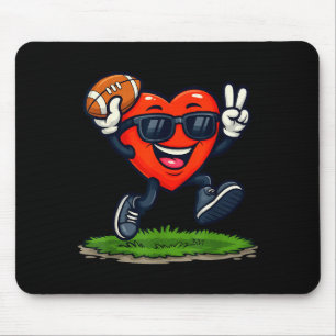 Heart Playing American Football Rugby Valentine Me Mouse Pad