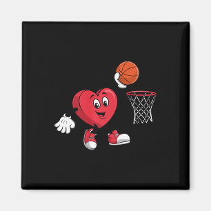 Heart Playing Basketball Valentine's Day For Sport Magnet
