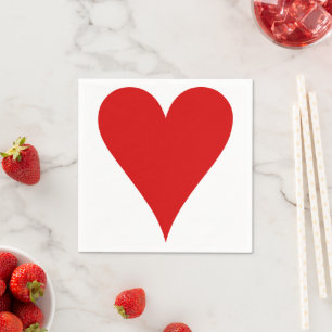 Heart Playing Card Shape Valentine's Day Napkin