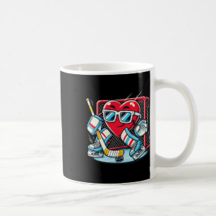 Heart Playing Hockey Goalie Valentine's Day Men Wo Coffee Mug