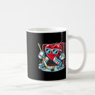 Heart Playing Hockey Goalie Valentine's Day Men Wo Coffee Mug