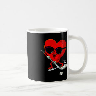 Heart Playing Ice Hockey Cute Valentines Day Sport Coffee Mug