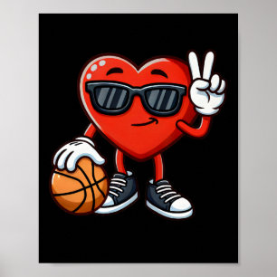Heart Playing Sketll Valentines Day Sketll Boys Ki Poster
