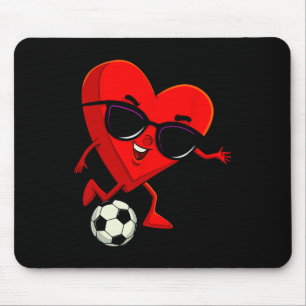 Heart Playing Soccer Cute Valentines Day Sports Me Mouse Pad