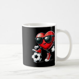 Heart Playing Soccer Valentines Day Coffee Mug