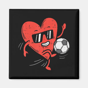 Heart Playing Soccer Valentines Day Football Girls Magnet