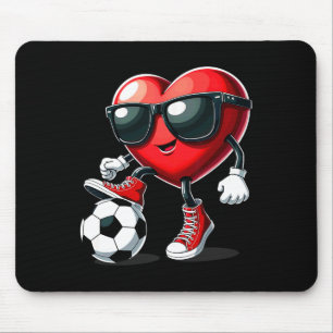 Heart Playing Soccer Valentines Day  Mouse Pad