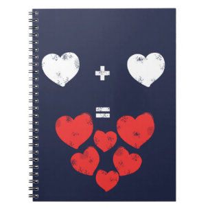 Heart Plus Heart Love Math Notebook