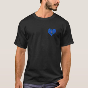 Heart Pocket Grey And Blue Ribbon Type 1 Diabetes  T-Shirt