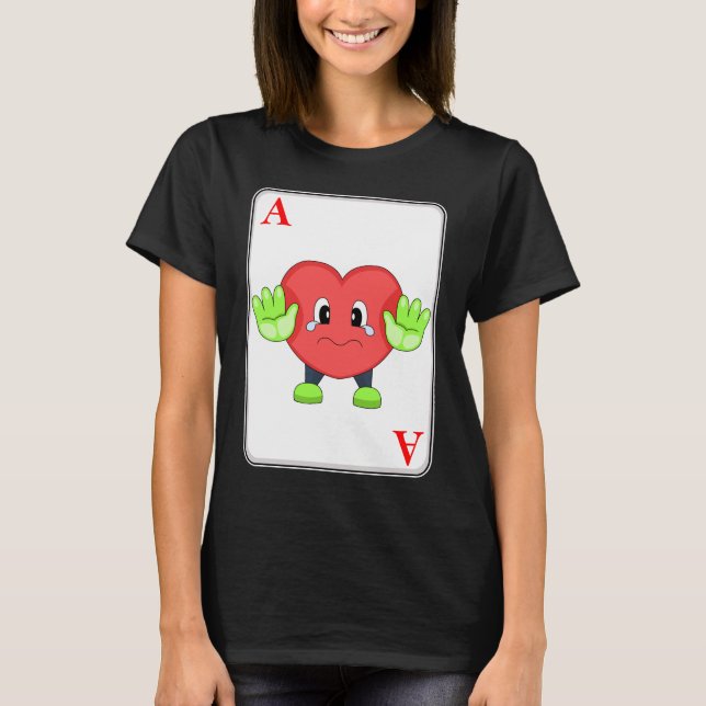 Heart Poker Poker cards T-Shirt (Front)