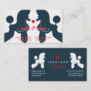 Heart Poodle Couple – Business Card