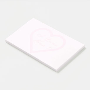 Heart Post it Notes - I Love You - Custom Text
