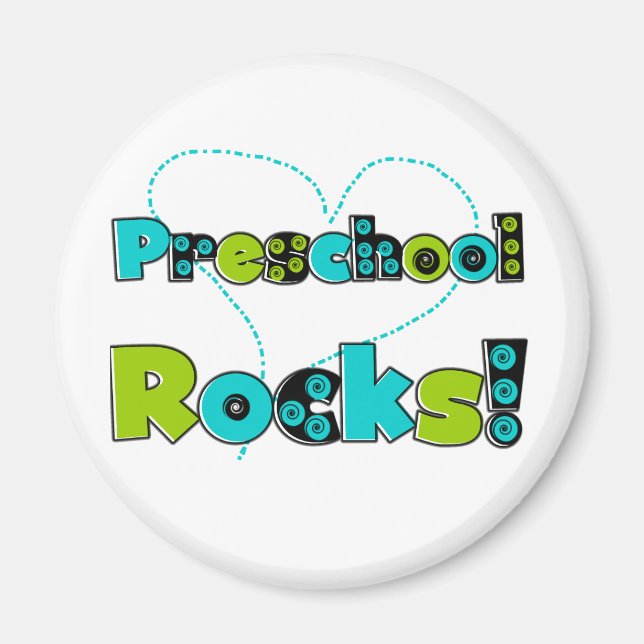 Heart Preschool Rocks Magnet (Front)