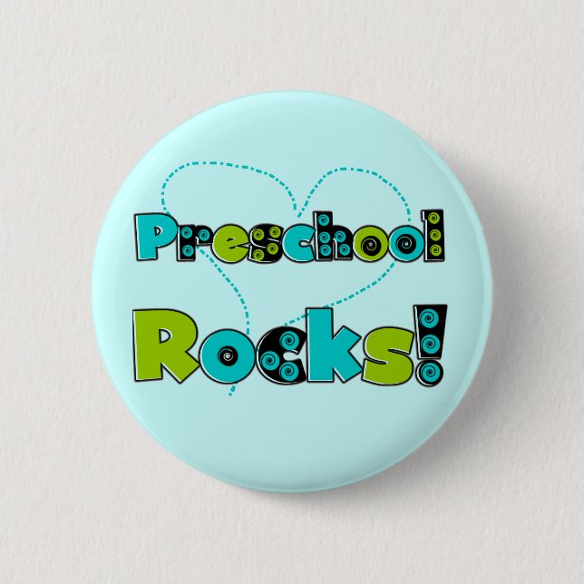 Heart Preschool Rocks Tshirts and Gifts 6 Cm Round Badge (Front)