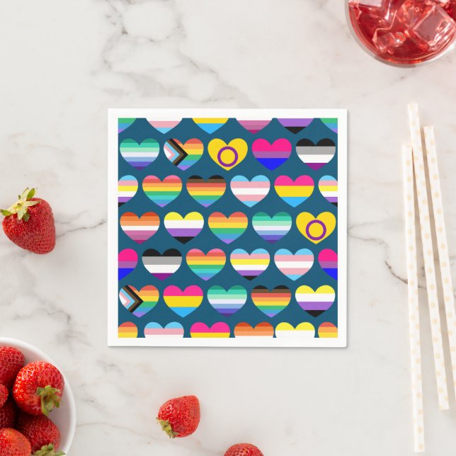 Heart Pride Flags  Napkin (Insitu)
