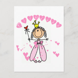 Heart Princess Stick Figure Tshirts and Gifts Postcard