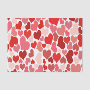 Heart Print Red and Pink Tissue Paper