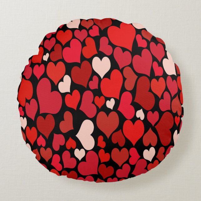 Heart Print Round Cushion (Front)