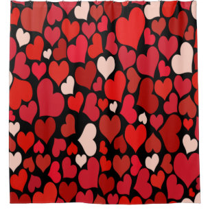 Heart Print Shower Curtain