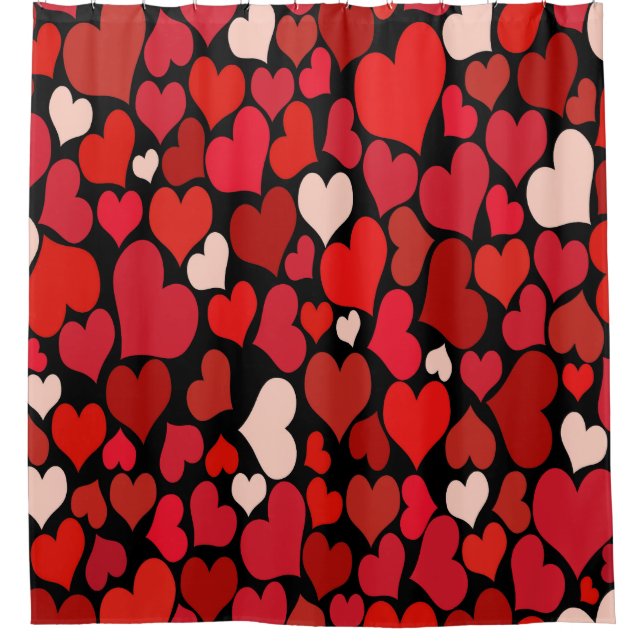 Heart Print Shower Curtain (Front)