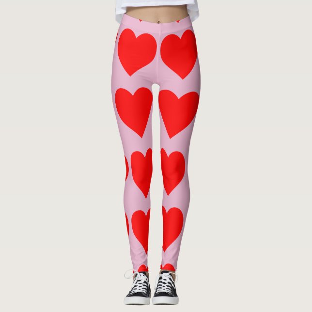 HEART PRINT YOGA PANTS (Front)