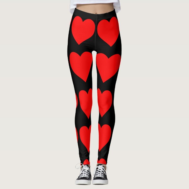 HEART PRINT YOGA PANTS (Front)