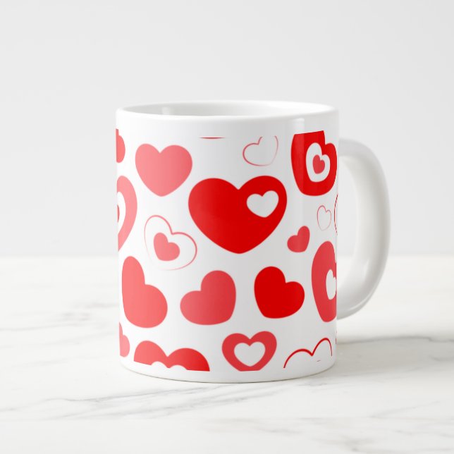 Heart printed coffee mug (Front Right)