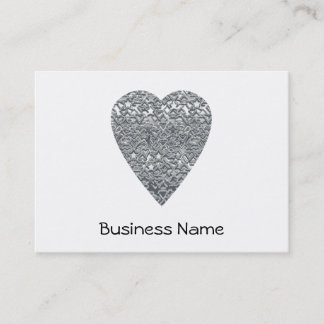 Heart. Printed Light Grey and Mid Grey Pattern. Business Card