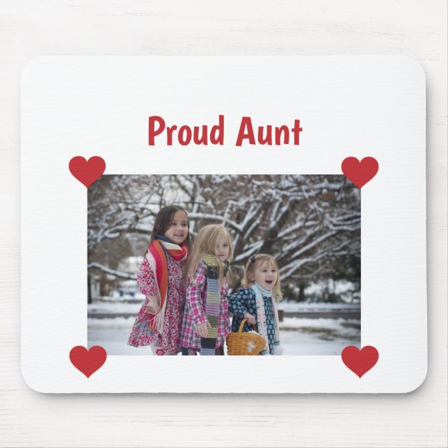 Heart Proud Aunt Love Personalise Photo Make Make Mouse Pad (Front)