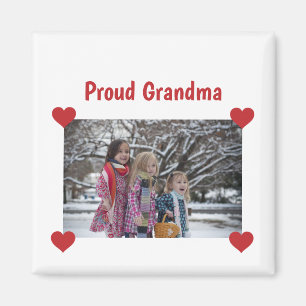 Heart Proud Grandma Love Personalise Photo Make Magnet