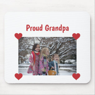 Heart Proud Grandpa Love Personalise Photo Make Mouse Pad