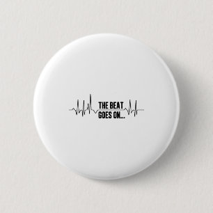 Heart Pulse, Egk And Heartbeat With The Beat Goes 6 Cm Round Badge