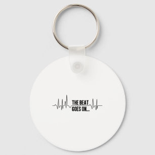 Heart Pulse, Egk And Heartbeat With The Beat Goes Key Ring
