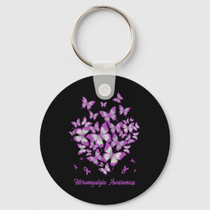 Heart Purple Ribbon Fibromyalgia Awareness Warrior Key Ring