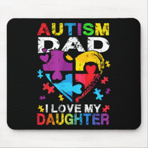 Heart Puzzle Autism Dad I Love My Daughter Autism Mouse Pad