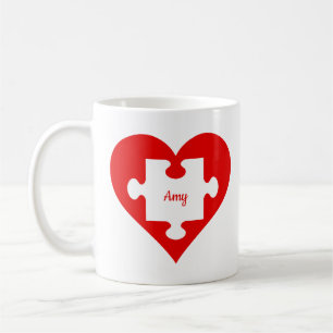 Heart & Puzzle Gifts for Him/Her Coffee Mug