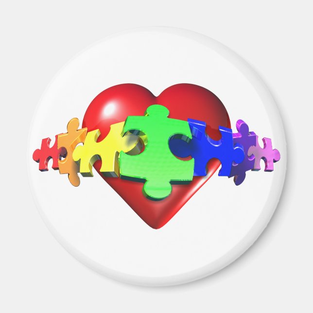 Heart Puzzle Links Magnet (Front)