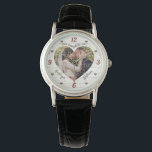 Heart Puzzle Wedding Photo You Complete Me Rustic Watch<br><div class="desc">This beautiful, custom watch includes your personalised photograph in the shape of a heart cut in puzzle pieces. It has a rustic look with a light wood grain / shiplap (printed) background pattern. This simply chic design in modern farmhouse style also includes the words "you complete me" and space for...</div>