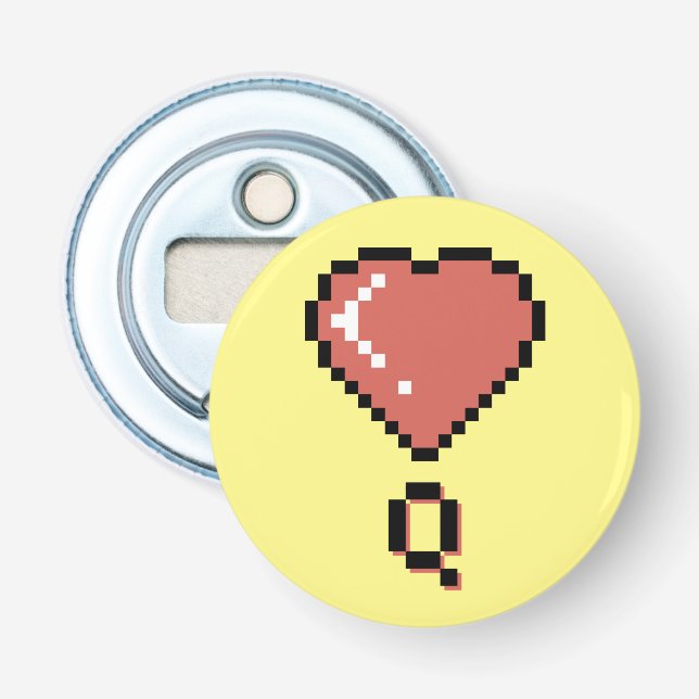 Heart queen black outline bottle opener (Front)