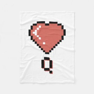 Heart queen black outline fleece blanket